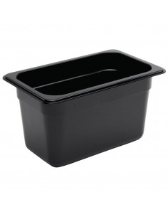 Vogue Polycarbonate 1/4 Gastronorm Container 150mm Black