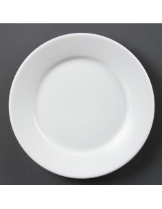 Olympia Whiteware Wide Rimmed Plates 230mm