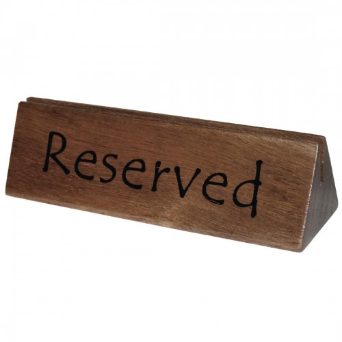 Wooden Reserved Sign and Menu Holder