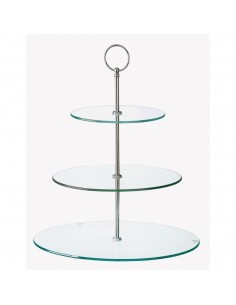 Glass Three Tiered Afternoon Tea Cake Stand