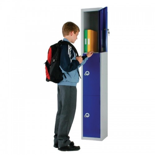 Elite Lockers Elite Three Door Coin Return Locker Blue