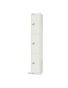 Elite Lockers Elite Three Door Coin Return Locker White