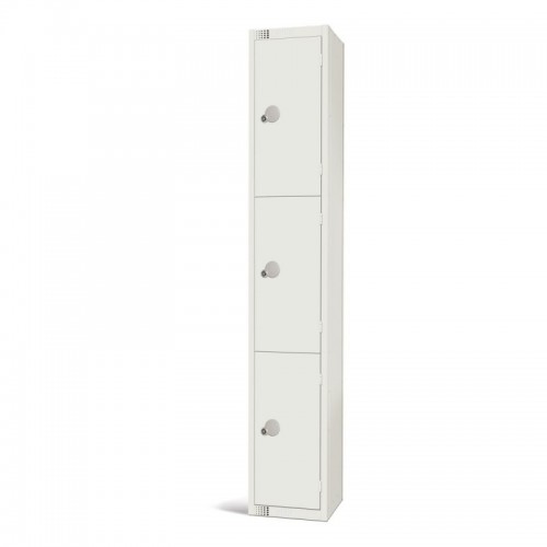 Elite Lockers Elite Three Door Coin Return Locker White