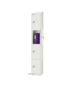 Elite Lockers Elite Four Door Padlock Locker with Sloping Top Wh