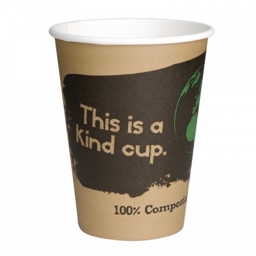 Fiesta Green Compostable Hot Cups Single Wall 340ml / 12oz x 100