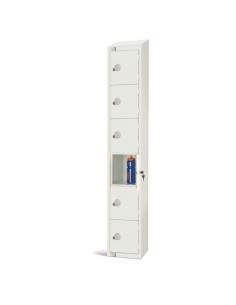 Elite Lockers Elite Six Door Locker White Padlock 300mm with Slo