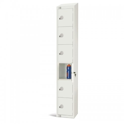 Elite Lockers Elite Six Door Locker White Padlock 300mm with Slo