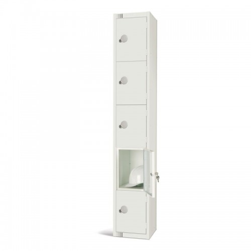 Elite Lockers Elite Five Door Padlock Locker White - GR313-P