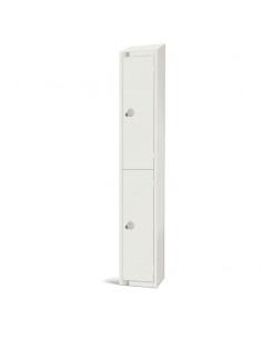 Elite Lockers Elite Two Door Camlock Locker with Sloping Top Whi