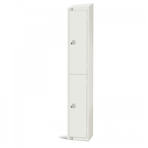 Elite Lockers Elite Two Door Padlock Locker with Sloping Top Whi