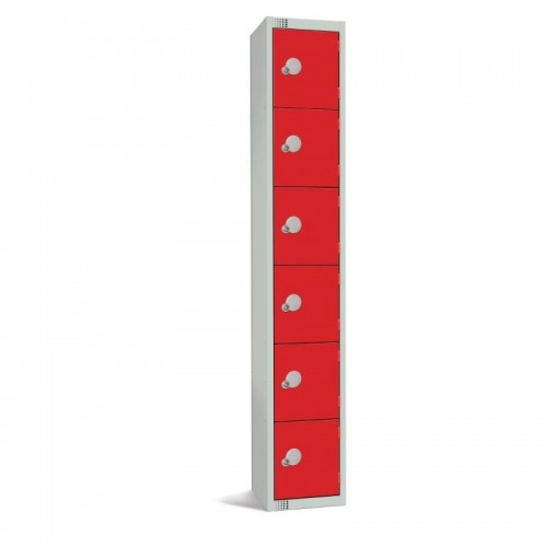 Elite Lockers Elite Six Door Coin Return Locker Red