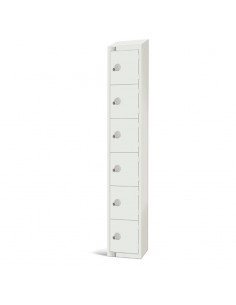 Elite Lockers Elite Six Door Locker White Camlock 300mm with Slo