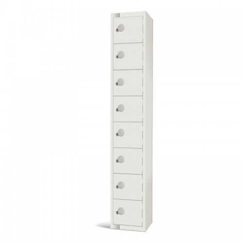 Elite Lockers Elite Eight Door Locker White Camlock 300mm - GR30