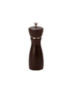 Pepper Mill 6" Rubber Wood S/S with Carbon Steel Grinder