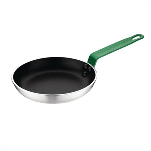 Vogue Non-stick Teflon Aluminium Platinum Plus Frying Pan with Green Handle 200mm