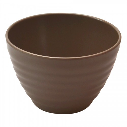 Stone Melamine Rippled Bowl 65cl