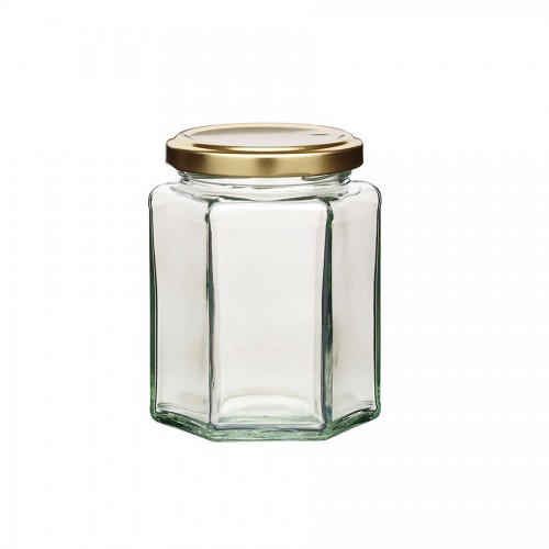 Hexagonal Jar with Twist-off Lid 340ml 12oz