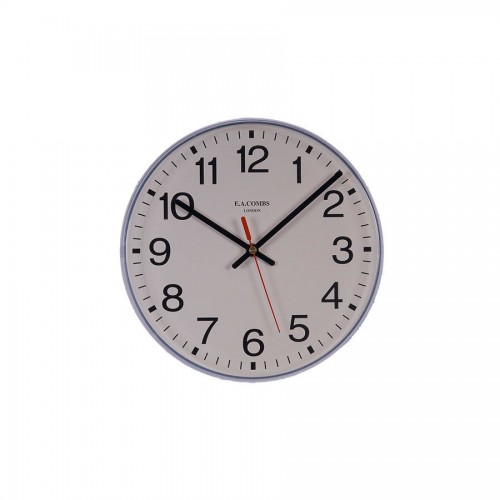 Clock White Plastic Case 25.5cm