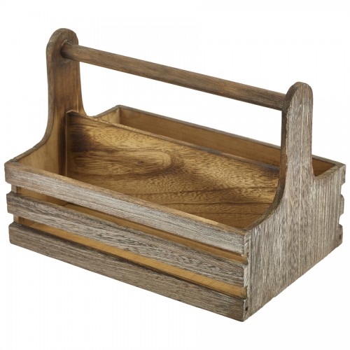 Medium Rustic Wooden Table Caddy