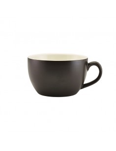 Matt Black Porcelain Bowl Shaped Cup 25cl 8.75oz