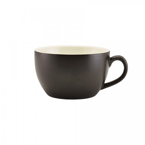 Matt Black Porcelain Bowl Shaped Cup 25cl 8.75oz