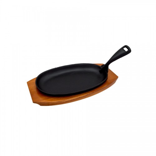 Sizzle Platter Black Cast Iron Oval 24 x 15.5cm