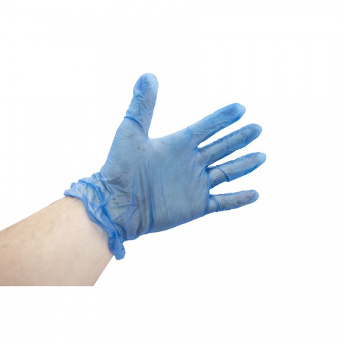 Blue Vinyl Gloves Medium