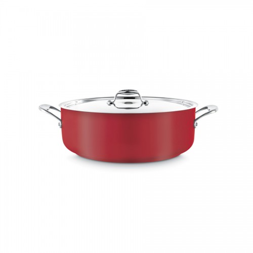 Pujadas Cool Line Colours 28cm Red Casserole with Lid