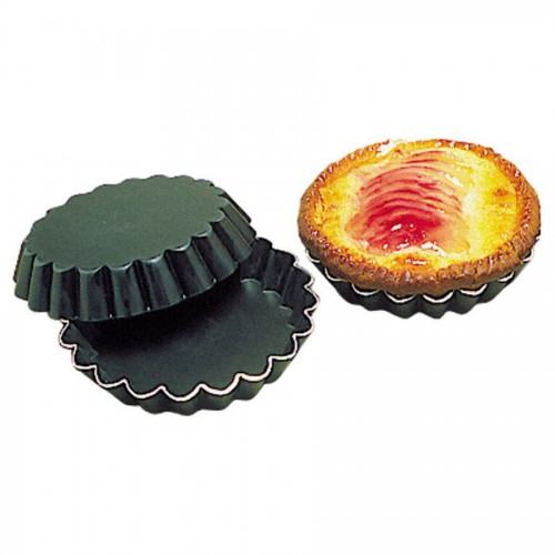 Fluted Tartlet 8 x 1.2cm Non-Stick Set Of 25