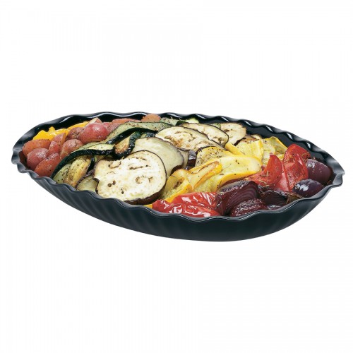 Tulip Presentation Plate Black Oval 3.2ltr