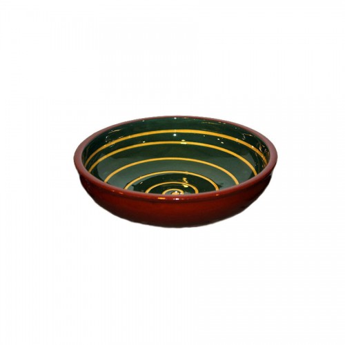 Manoli Bowl Green With Yellow Swirl 20cm