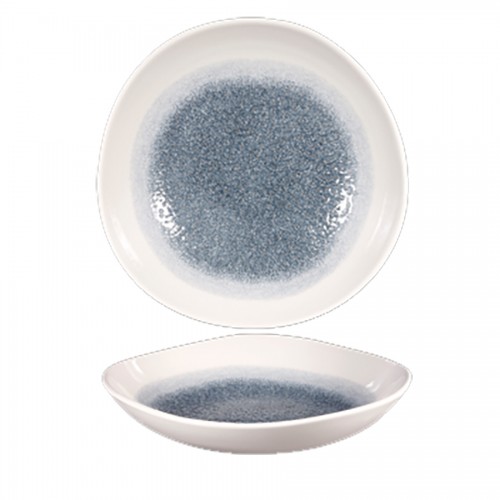 Raku Topaz Blue Round Trace Bowl