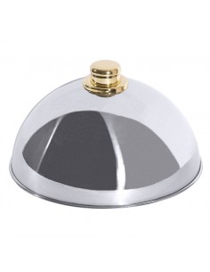 24cm Stainless Steel Cloche with Gold Knob