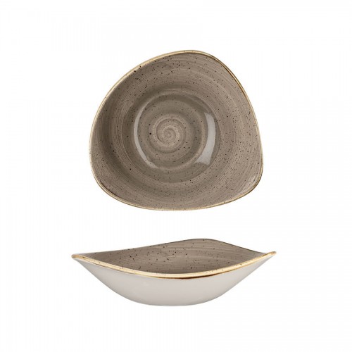 Stonecast Peppercorn Grey Triangle Bowl 23.5cm