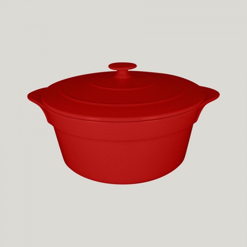 Chef's Fusion Round Cocotte & Lid Red 28cm