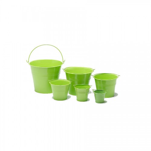 Lime Green Metal Bucket 12cm Dia x 10cm H