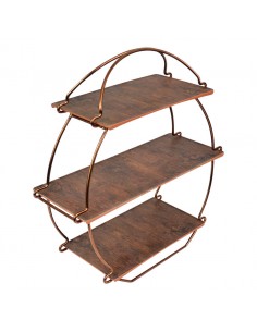 Rustic Wood & Copper Tea Stand 362 x 132 x 385mm