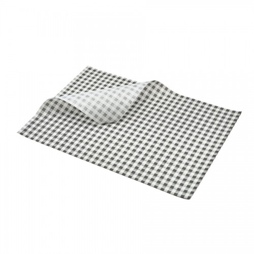 Greaseprof Paper Black Gingham Print 35 x 25cm