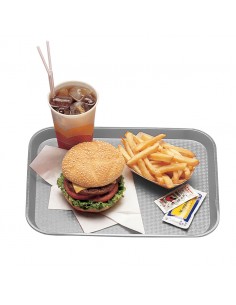 Tray Fast Food Grey Oblong Poly 34.5 x 26.5cm