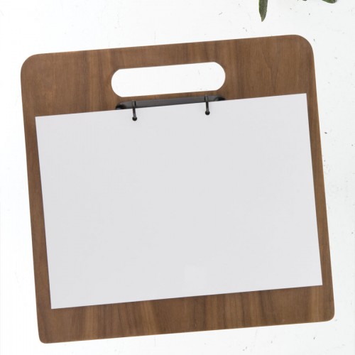 Securit Walnut Range Menu Holder With Ring Binder