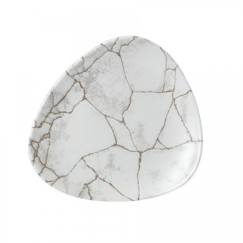 Kintsugi Agate Grey Triangle Plate 19.2cm