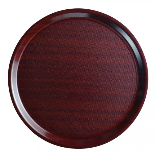 Laminated Mahogany Tray Round 32cm Anti Slip