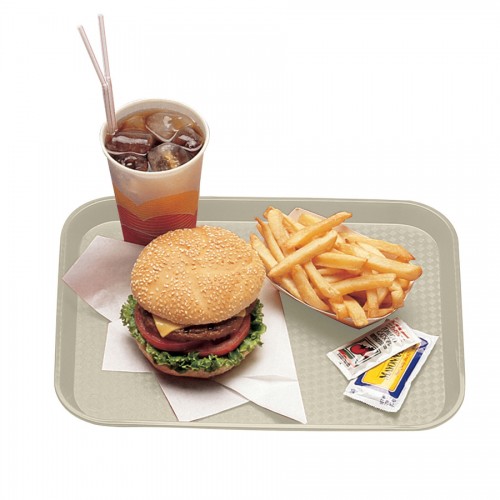 Tray Fast Food Peach Oblong Poly 34.5 x 26.5cm