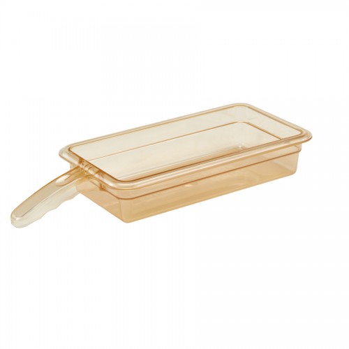 Food Pan 1/3 x 2 Inch Single Handle H-Pan® Amber