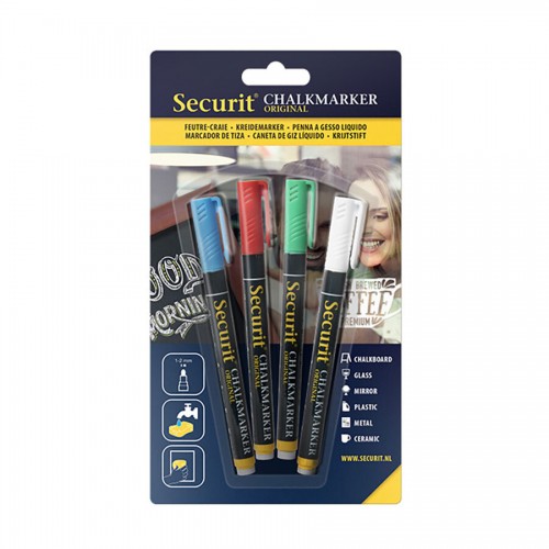 Liquid Chalkmarker Coloured Set Of 4