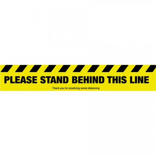 Please Stand Behind This Line Graphic