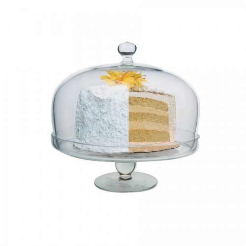 Simplicity Glass Cake Stand With Dome