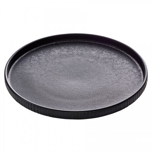 Nara Black Flat Relief Plate 27cm