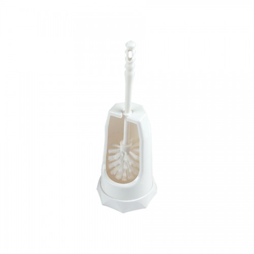 Toilet Brush With Open Holder White