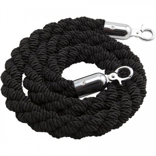 Barrier Rope Chrome Fittings Black 1.5m